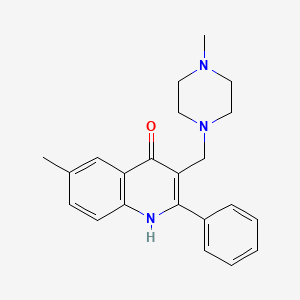 6-methyl-3-[(4-methyl-1-piperazinyl)methyl]-2-phenyl-4-quinolinol