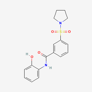 molecular formula C17H18N2O4S B5643173 N-(2-hydroxyphenyl)-3-(1-pyrrolidinylsulfonyl)benzamide 