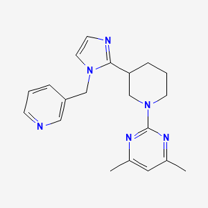 molecular formula C20H24N6 B5643179 4,6-dimethyl-2-{3-[1-(pyridin-3-ylmethyl)-1H-imidazol-2-yl]piperidin-1-yl}pyrimidine 