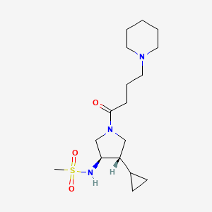 N-{(3R*,4S*)-4-cyclopropyl-1-[4-(1-piperidinyl)butanoyl]-3-pyrrolidinyl}methanesulfonamide