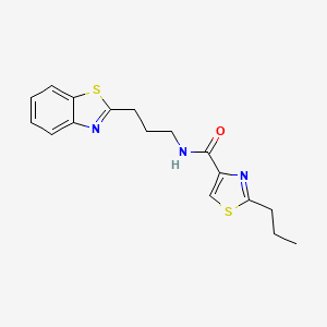 molecular formula C17H19N3OS2 B5643202 N-[3-(1,3-benzothiazol-2-yl)propyl]-2-propyl-1,3-thiazole-4-carboxamide 