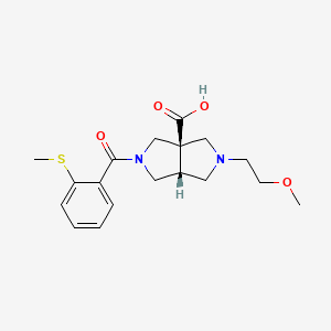 molecular formula C18H24N2O4S B5643224 (3aR*,6aR*)-2-(2-methoxyethyl)-5-[2-(methylthio)benzoyl]hexahydropyrrolo[3,4-c]pyrrole-3a(1H)-carboxylic acid 