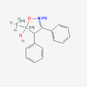 B564324 4,5-Dihydro-5-methyl-3,4-diphenyl-5-isoxazolol-13C2, 15N CAS No. 1189468-68-5