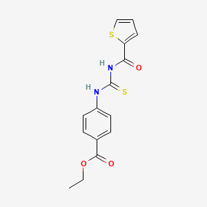 molecular formula C15H14N2O3S2 B5643258 ethyl 4-({[(2-thienylcarbonyl)amino]carbonothioyl}amino)benzoate 