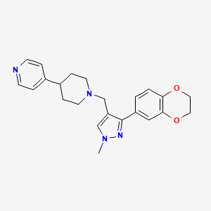 molecular formula C23H26N4O2 B5643268 4-(1-{[3-(2,3-dihydro-1,4-benzodioxin-6-yl)-1-methyl-1H-pyrazol-4-yl]methyl}-4-piperidinyl)pyridine 