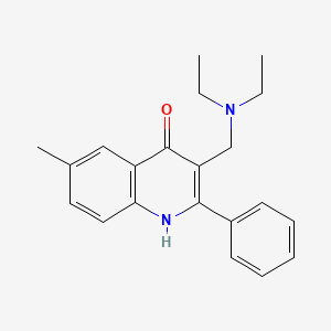 molecular formula C21H24N2O B5643277 3-[(diethylamino)methyl]-6-methyl-2-phenyl-4-quinolinol 