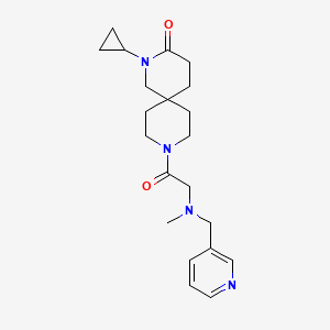 molecular formula C21H30N4O2 B5643279 2-cyclopropyl-9-[N-methyl-N-(pyridin-3-ylmethyl)glycyl]-2,9-diazaspiro[5.5]undecan-3-one 