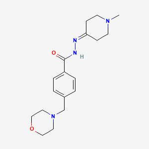 molecular formula C18H26N4O2 B5643305 N'-(1-methyl-4-piperidinylidene)-4-(4-morpholinylmethyl)benzohydrazide 