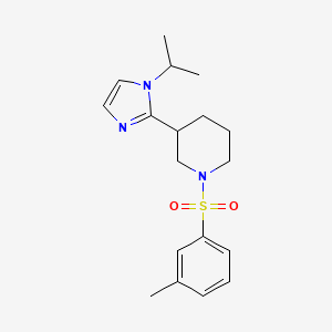 molecular formula C18H25N3O2S B5643310 3-(1-isopropyl-1H-imidazol-2-yl)-1-[(3-methylphenyl)sulfonyl]piperidine 