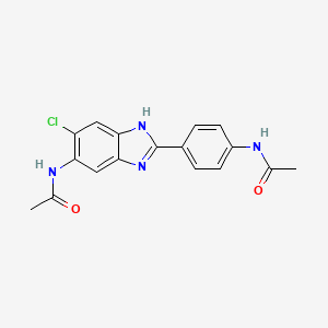 molecular formula C17H15ClN4O2 B5643333 N-{4-[6-(acetylamino)-5-chloro-1H-benzimidazol-2-yl]phenyl}acetamide 