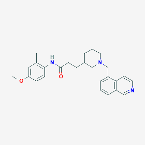 molecular formula C26H31N3O2 B5643355 3-[1-(5-isoquinolinylmethyl)-3-piperidinyl]-N-(4-methoxy-2-methylphenyl)propanamide 