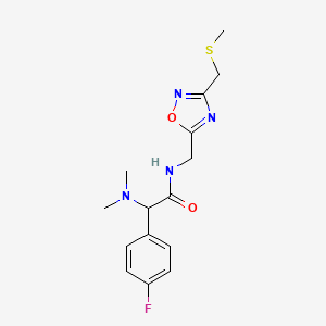 2-(dimethylamino)-2-(4-fluorophenyl)-N-({3-[(methylthio)methyl]-1,2,4-oxadiazol-5-yl}methyl)acetamide