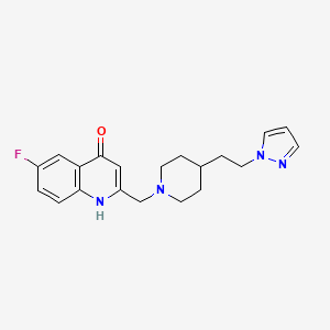 6-fluoro-2-({4-[2-(1H-pyrazol-1-yl)ethyl]piperidin-1-yl}methyl)quinolin-4-ol