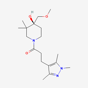 (4S)-4-(methoxymethyl)-3,3-dimethyl-1-[3-(1,3,5-trimethyl-1H-pyrazol-4-yl)propanoyl]-4-piperidinol