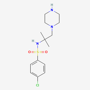 molecular formula C14H22ClN3O2S B5643439 4-chloro-N-[1,1-dimethyl-2-(1-piperazinyl)ethyl]benzenesulfonamide 