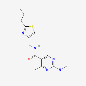 2-(dimethylamino)-4-methyl-N-[(2-propyl-1,3-thiazol-4-yl)methyl]-5-pyrimidinecarboxamide