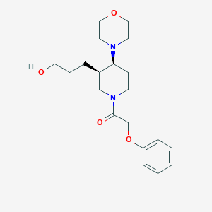 3-{(3R*,4S*)-1-[(3-methylphenoxy)acetyl]-4-morpholin-4-ylpiperidin-3-yl}propan-1-ol