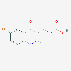 molecular formula C13H12BrNO3 B5643489 3-(6-bromo-4-hydroxy-2-methyl-3-quinolinyl)propanoic acid CAS No. 337337-54-9