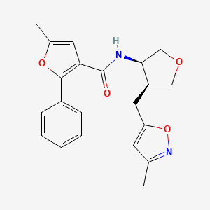 5-methyl-N-{(3R*,4S*)-4-[(3-methylisoxazol-5-yl)methyl]tetrahydrofuran-3-yl}-2-phenyl-3-furamide