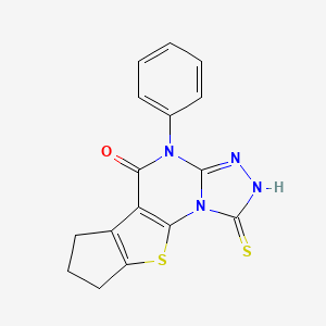 4-phenyl-1-thioxo-2,4,7,8-tetrahydro-6H-cyclopenta[4,5]thieno[3,2-e][1,2,4]triazolo[4,3-a]pyrimidin-5(1H)-one