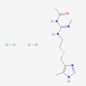 B564352 N-[N'-Methyl-N-[2-[(5-methyl-1H-imidazol-4-yl)methylsulfanyl]ethyl]carbamimidoyl]acetamide;dihydrochloride CAS No. 110592-19-3