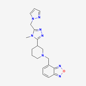 molecular formula C19H22N8O B5643543 4-({3-[4-methyl-5-(1H-pyrazol-1-ylmethyl)-4H-1,2,4-triazol-3-yl]piperidin-1-yl}methyl)-2,1,3-benzoxadiazole 