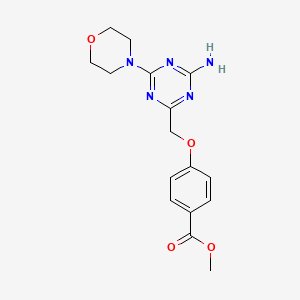 molecular formula C16H19N5O4 B5643548 methyl 4-[(4-amino-6-morpholin-4-yl-1,3,5-triazin-2-yl)methoxy]benzoate 