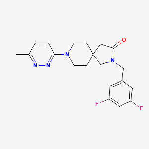 molecular formula C20H22F2N4O B5643573 2-(3,5-difluorobenzyl)-8-(6-methyl-3-pyridazinyl)-2,8-diazaspiro[4.5]decan-3-one 