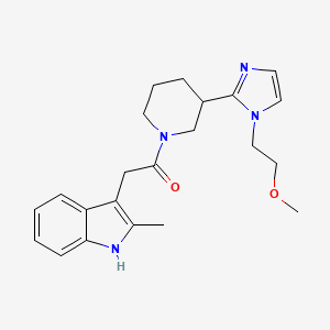 molecular formula C22H28N4O2 B5643605 3-(2-{3-[1-(2-methoxyethyl)-1H-imidazol-2-yl]piperidin-1-yl}-2-oxoethyl)-2-methyl-1H-indole 