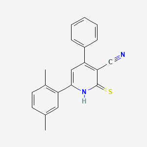 molecular formula C20H16N2S B5643614 6-(2,5-dimethylphenyl)-4-phenyl-2-thioxo-1,2-dihydro-3-pyridinecarbonitrile 