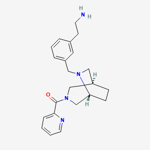 molecular formula C22H28N4O B5643634 [2-(3-{[rel-(1R,5R)-3-(2-pyridinylcarbonyl)-3,6-diazabicyclo[3.2.2]non-6-yl]methyl}phenyl)ethyl]amine dihydrochloride 
