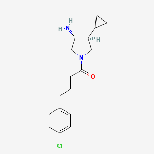molecular formula C17H23ClN2O B5643646 (3R*,4S*)-1-[4-(4-chlorophenyl)butanoyl]-4-cyclopropylpyrrolidin-3-amine 