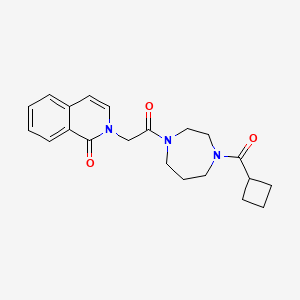 molecular formula C21H25N3O3 B5643655 2-{2-[4-(cyclobutylcarbonyl)-1,4-diazepan-1-yl]-2-oxoethyl}isoquinolin-1(2H)-one 