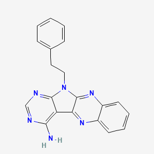 molecular formula C20H16N6 B5643683 11-(2-phenylethyl)-11H-pyrimido[5',4':4,5]pyrrolo[2,3-b]quinoxalin-4-amine 