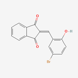 molecular formula C16H9BrO3 B5643692 2-(5-溴-2-羟基苄叉亚甲基)-1H-茚满-1,3(2H)-二酮 