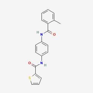 molecular formula C19H16N2O2S B5643716 N-{4-[(2-methylbenzoyl)amino]phenyl}-2-thiophenecarboxamide 