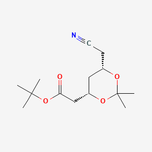 molecular formula C14H23NO4 B564372 叔丁基2-((4S,6S)-6-(氰基甲基)-2,2-二甲基-1,3-二氧六环-4-基)乙酸酯 CAS No. 196085-85-5