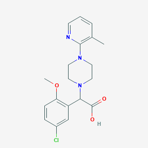 molecular formula C19H22ClN3O3 B5643743 (5-chloro-2-methoxyphenyl)[4-(3-methylpyridin-2-yl)piperazin-1-yl]acetic acid 