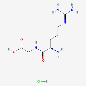 molecular formula C8H18ClN5O3 B564376 盐酸 H-Arg-Gly-OH CAS No. 105241-88-1