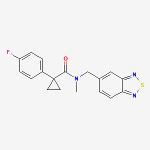 molecular formula C18H16FN3OS B5643761 N-(2,1,3-benzothiadiazol-5-ylmethyl)-1-(4-fluorophenyl)-N-methylcyclopropanecarboxamide 