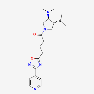 molecular formula C20H29N5O2 B5643781 (3S*,4R*)-4-isopropyl-N,N-dimethyl-1-{4-[3-(4-pyridinyl)-1,2,4-oxadiazol-5-yl]butanoyl}-3-pyrrolidinamine 