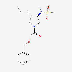 molecular formula C17H26N2O4S B5643789 N-{(3R*,4S*)-1-[(benzyloxy)acetyl]-4-propyl-3-pyrrolidinyl}methanesulfonamide 