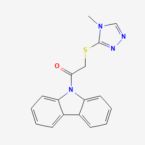 molecular formula C17H14N4OS B5643832 9-{[(4-methyl-4H-1,2,4-triazol-3-yl)thio]acetyl}-9H-carbazole 