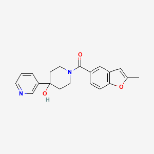 molecular formula C20H20N2O3 B5643834 1-[(2-methyl-1-benzofuran-5-yl)carbonyl]-4-(3-pyridinyl)-4-piperidinol 
