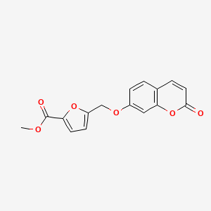 molecular formula C16H12O6 B5643837 methyl 5-{[(2-oxo-2H-chromen-7-yl)oxy]methyl}-2-furoate 