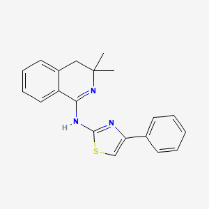 molecular formula C20H19N3S B5643844 3,3-dimethyl-N-(4-phenyl-1,3-thiazol-2-yl)-3,4-dihydro-1-isoquinolinamine 