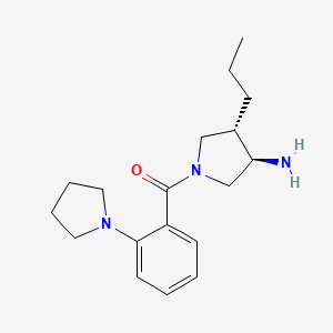 molecular formula C18H27N3O B5643857 (3R*,4S*)-4-propyl-1-(2-pyrrolidin-1-ylbenzoyl)pyrrolidin-3-amine 