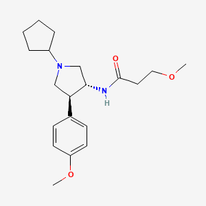 molecular formula C20H30N2O3 B5643880 N-[rel-(3R,4S)-1-cyclopentyl-4-(4-methoxyphenyl)-3-pyrrolidinyl]-3-methoxypropanamide hydrochloride 