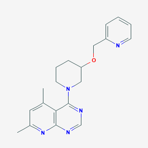 molecular formula C20H23N5O B5643894 5,7-dimethyl-4-[3-(pyridin-2-ylmethoxy)piperidin-1-yl]pyrido[2,3-d]pyrimidine 