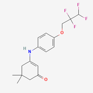 molecular formula C17H19F4NO2 B5643919 5,5-dimethyl-3-{[4-(2,2,3,3-tetrafluoropropoxy)phenyl]amino}-2-cyclohexen-1-one 